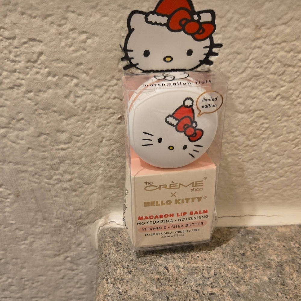 The Crème Shop x Hello Kitty Macaron Lip Balm - Marshmallow Pink New